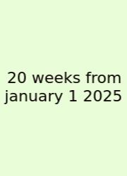 20 Weeks From January 1 2025
