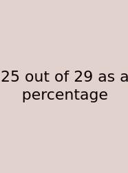 25 Out Of 29 As A Percentage
