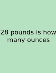 28 Pounds Is How Many Ounces