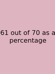 61 Out Of 70 As A Percentage