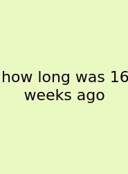 How Long Was 16 Weeks Ago