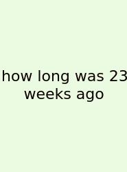 How Long Was 23 Weeks Ago