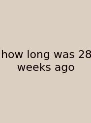 How Long Was 28 Weeks Ago
