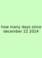 How Many Days Since December 22 2024