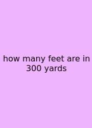 How Many Feet Are In 300 Yards