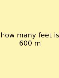 How Many Feet Is 600 M