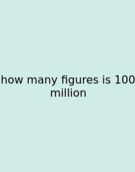 How Many Figures Is 100 Million