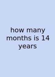 How Many Months Is 14 Years