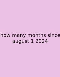 How Many Months Since August 1 2024