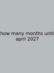 How Many Months Until April 2027