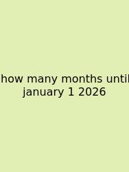 How Many Months Until January 1 2026