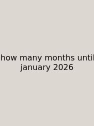 How Many Months Until January 2026