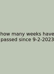 How Many Weeks Have Passed Since 9-2-2023