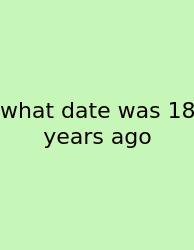 What Date Was 18 Years Ago