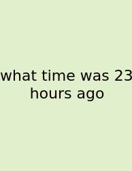 What Time Was 23 Hours Ago