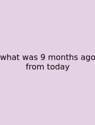 What Was 9 Months Ago From Today