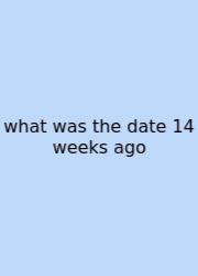 What Was The Date 14 Weeks Ago
