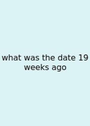 What Was The Date 19 Weeks Ago